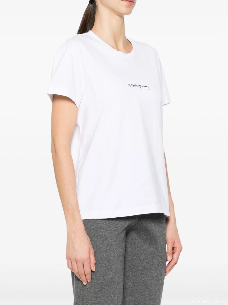 Cheap McCartney Women T-shirt cotton Stella logo-embroidered 0720
